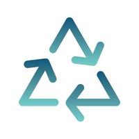 elemento de icono de plantilla de diseño de degradado de logotipo de reciclaje vector
