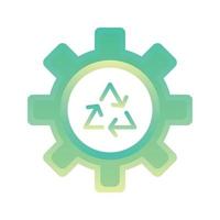 recycle gear logo gradient design template icon element vector