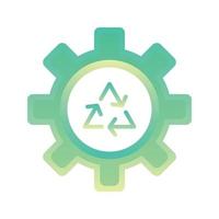 recycle gear logo gradient design template icon element vector