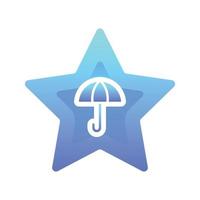 umbrella star logo gradient design template icon element vector