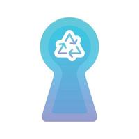 recycle keyhole logo gradient design template icon element vector