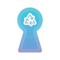 recycle keyhole logo gradient design template icon element vector