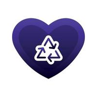 recycle love logo gradient design template icon element vector