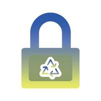 recycle lock logo gradient design template icon element vector