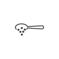 Vector sign of the Spoon with sugar symbol is isolated on a white background. Spoon with sugar icon color editable.