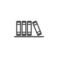 Vector sign of the bookshelf symbol is isolated on a white background. bookshelf icon color editable.