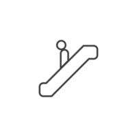 Vector sign of the Man on stairs going down symbol is isolated on a white background. Man on stairs going down icon color editable.