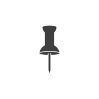 Vector sign of the Push pin symbol is isolated on a white background. Push pin icon color editable.