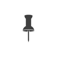 Vector sign of the Push pin symbol is isolated on a white background. Push pin icon color editable.