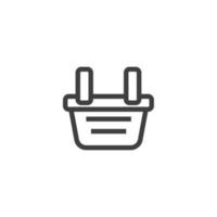 Vector sign of the Shopping Basket symbol is isolated on a white background. Shopping Basket icon color editable.