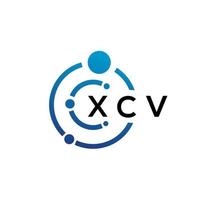 XCV letter technology logo design on white background. XCV creative initials letter IT logo concept. XCV letter design. vector