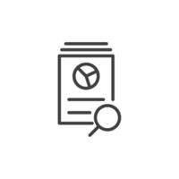 Vector sign of the Document like auditing symbol is isolated on a white background. Document like auditing icon color editable.