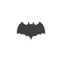 el signo vectorial del símbolo del murciélago está aislado en un fondo blanco. color de icono de murciélago editable. vector