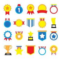 paquete de vectores de iconos de trofeos para el concepto de victoria
