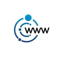 WWW letter technology logo design on white background. WWW creative initials letter IT logo concept. WWW letter design. vector