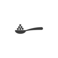 Vector sign of the Spoon with sugar symbol is isolated on a white background. Spoon with sugar icon color editable.