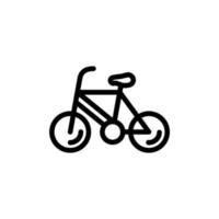 el signo vectorial del símbolo de la bicicleta está aislado en un fondo blanco. color de icono de bicicleta editable. vector