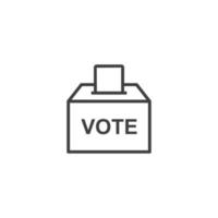 el signo vectorial del símbolo del voto electoral está aislado en un fondo blanco. color de icono de voto electoral editable. vector