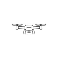 Vector sign of the Drone symbol is isolated on a white background. Drone icon color editable.