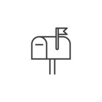 Vector sign of the mail box symbol is isolated on a white background. mail box icon color editable.