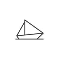 Vector sign of the sailing symbol is isolated on a white background. sailing icon color editable.