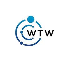diseño de logotipo de tecnología de letra wtw sobre fondo blanco. wtw letras iniciales creativas concepto de logotipo. diseño de letra wtw. vector