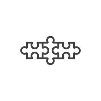 Vector sign of the puzzle symbol is isolated on a white background. puzzle icon color editable.