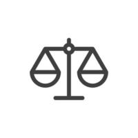 Vector sign of the Law scale symbol is isolated on a white background. Law scale icon color editable.