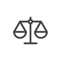 Vector sign of the Law scale symbol is isolated on a white background. Law scale icon color editable.