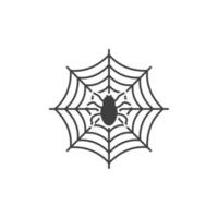 Vector sign of the spider web symbol is isolated on a white background. spider web icon color editable.