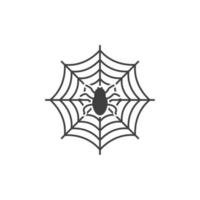 Vector sign of the spider web symbol is isolated on a white background. spider web icon color editable.