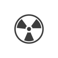 el signo vectorial del símbolo de radiación está aislado en un fondo blanco. color del icono de radiación editable. vector