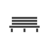 Vector sign of the bench symbol is isolated on a white background. bench icon color editable.