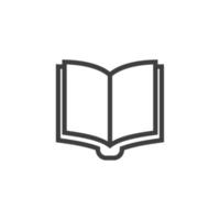 Vector sign of the book symbol is isolated on a white background. book icon color editable.