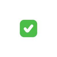 Vector sign of the Green check symbol is isolated on a white background. Green check icon color editable.