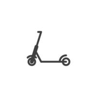 el signo vectorial del símbolo del scooter está aislado en un fondo blanco. color de icono de scooter editable. vector