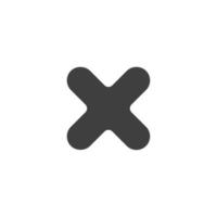 el signo vectorial del símbolo de la cruz está aislado en un fondo blanco. color de icono cruzado editable. vector