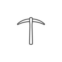 Vector sign of the Pickaxe symbol is isolated on a white background. Pickaxe icon color editable.