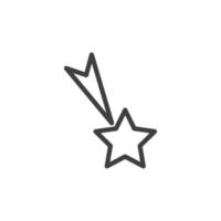 Vector sign of the Shooting Star symbol is isolated on a white background. Shooting Star icon color editable.