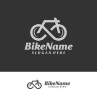 plantilla de diseño de logotipo de bicicleta infinita. vector de concepto de logotipo de bicicleta. símbolo de icono creativo