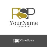 Letter R S P Logo Design Template. Initial RSP logo concept vector. Creative Icon Symbol vector