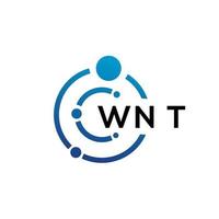 WNT letter technology logo design on white background. WNT creative initials letter IT logo concept. WNT letter design. vector
