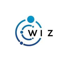 diseño de logotipo de tecnología de letra wiz sobre fondo blanco. concepto de logotipo wiz creative initials letter it. diseño de letras wiz. vector