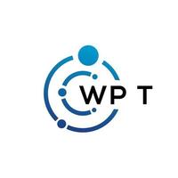 WPT letter technology logo design on white background. WPT creative initials letter IT logo concept. WPT letter design. vector