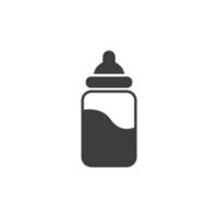 Vector sign of the feeding bottle symbol is isolated on a white background. feeding bottle icon color editable.