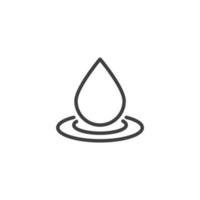 Vector sign of the water drop symbol is isolated on a white background. water drop icon color editable.