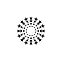 Vector sign of the Stars in circle symbol is isolated on a white background. Stars in circle icon color editable.