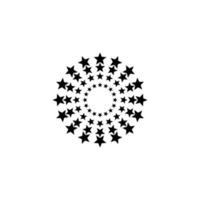 Vector sign of the Stars in circle symbol is isolated on a white background. Stars in circle icon color editable.