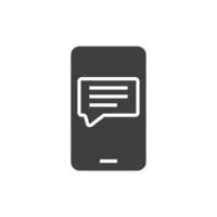 Vector sign of the Mobile Message symbol is isolated on a white background. Mobile Message icon color editable.