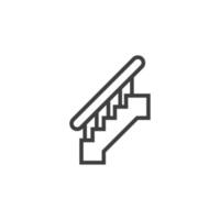 Vector sign of the stairs symbol is isolated on a white background. stairs icon color editable.